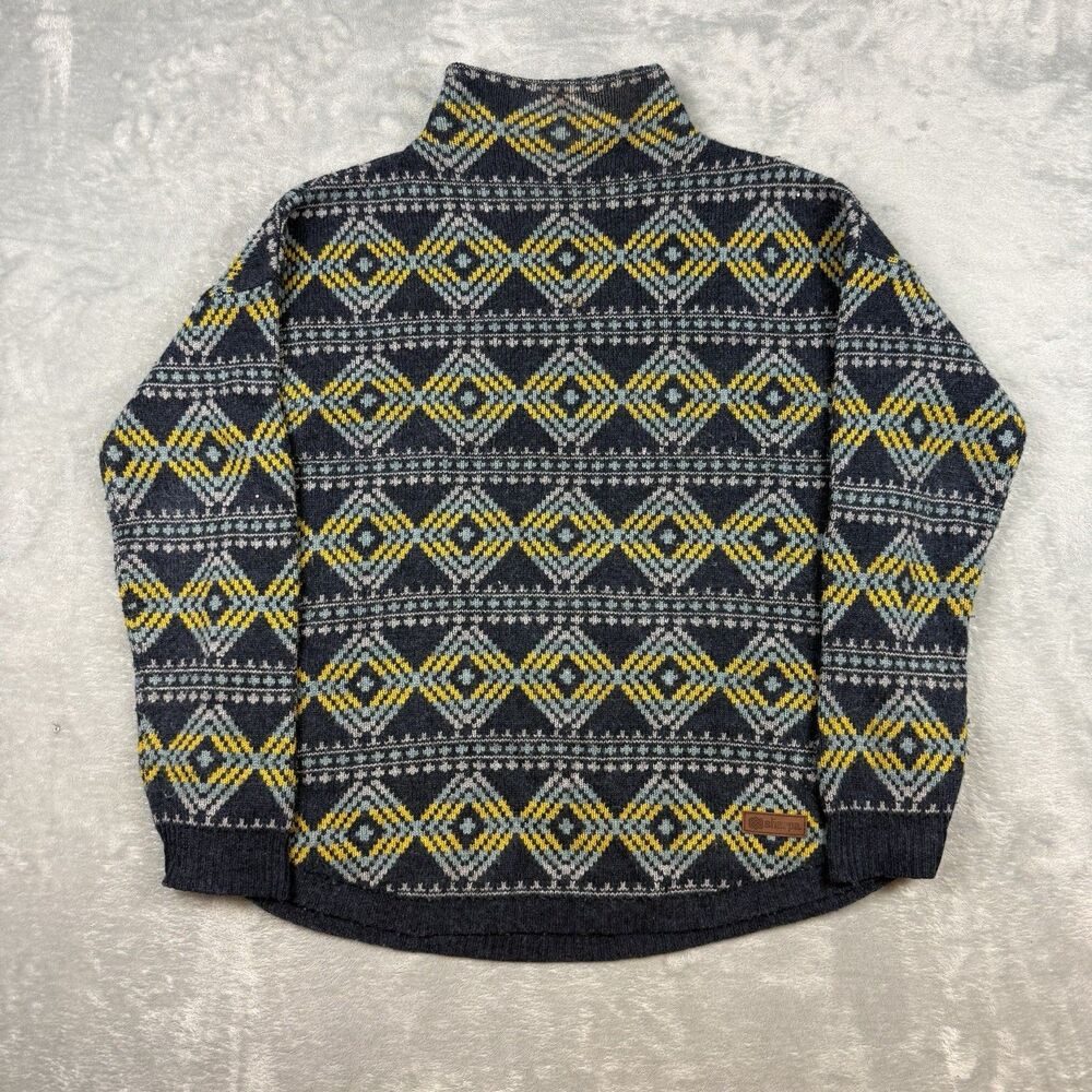 Sherpa Adventure Gear Women’s Fair Isle Nordic Sweater Medium Gray Yellow